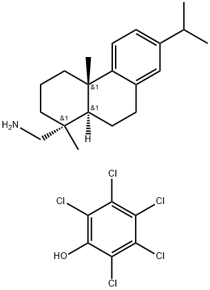 pentachlorophenol, compound with [1R-(1alpha,4abeta,10aalpha)]-1,2,3,4,4a,9,10,10a-octahydro-7-isopropyl-1,4a-dimethylphenanthrene-1-methylamine (1:1) Structure
