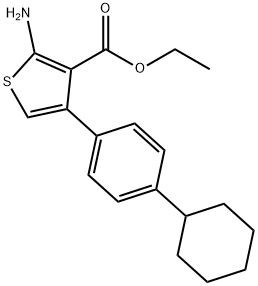 2-氨基-4-(4-环己基苯基)噻吩-3-羧酸乙酯 结构式