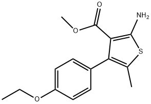 2-アミノ-4-(4-エトキシフェニル)-5-メチルチオフェン-3-カルボン酸メチル 化学構造式