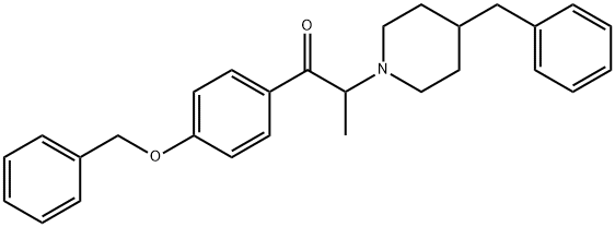 1-[4-(phenylmethoxy)phenyl]-2-[4-(phenylmethyl)piperidino]propan-1-one  Struktur