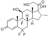 (9R,11S,14S,16R,17R)-6,6,9-trifluoro-11,17-dihydroxy-17-(2-hydroxyacetyl)-10,13,16-trimethyl-8,11,12,14,15,16-hexahydro-7H-cyclopenta[a]phenanthren-3-one 结构式