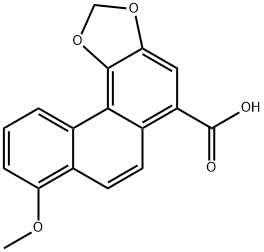 8-メトキシフェナントロ[3,4-d]-1,3-ジオキソール-5-カルボン酸 化学構造式