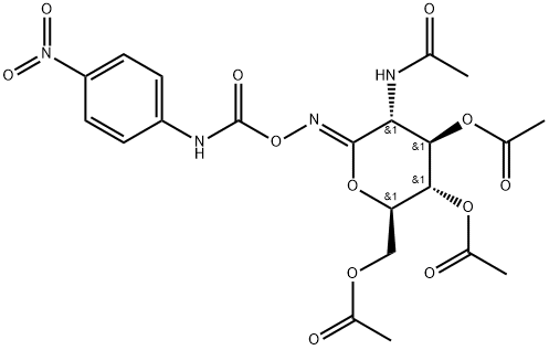 O-(2-ACETAMIDO-2-DEOXY-3,4,6-TRI-O-ACETYL-D-GLUCOPYRANOSYLIDENE)AMINO N-(4-NITROPHENYL)CARBAMATE Structure
