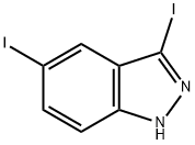 3,5-ジヨード-1H-インダゾール 化学構造式