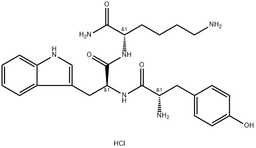 H-TYR-TRP-LYS-NH2 2 HCL Structure