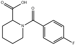 1-(4-フルオロベンゾイル)ピペリジン-2-カルボン酸 化学構造式