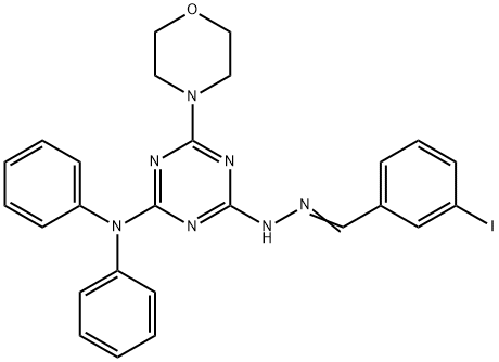 3-Iodobenzaldehyde[4-(diphenylamino)-6-(4-morpholinyl)-1,3,5-triazin-2-yl]hydrazone Structure