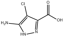 3-アミノ-4-クロロ-1H-ピラゾール-5-カルボン酸 化学構造式