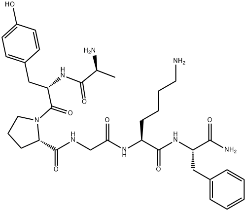 H-ALA-TYR-PRO-GLY-LYS-PHE-NH2 Structure