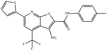 3-amino-N-(4-methylphenyl)-6-(2-thienyl)-4-(trifluoromethyl)thieno[2,3-b]pyridine-2-carboxamide Structure