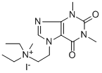 diethyl(methyl)[1,2,3,6-tetrahydro-1,3-dimethyl-2,6-dioxo-7H-purine-7-ethyl]ammonium iodide Structure