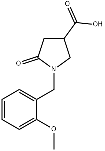 1-(2-メトキシベンジル)-5-オキソピロリジン-3-カルボン酸 化学構造式