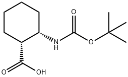 (1R,2S)-BOC-2-AMINOCYCLOHEXANE CARBOXYLIC ACID 化学構造式
