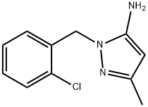 1-(2-クロロベンジル)-3-メチル-1H-ピラゾール-5-アミン 化学構造式