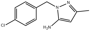 1-(4-クロロベンジル)-3-メチル-1H-ピラゾール-5-アミン 化学構造式