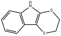 2,3-ジヒドロ-5H-1,4-ジチイノ[2,3-B]インドール 化学構造式