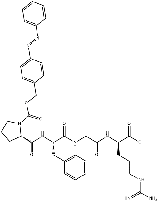 N2-[N-[N-[1-[[[4-(phenylazo)phenyl]methoxy]carbonyl]-L-prolyl]-L-phenylalanyl]glycyl]-D-arginine Struktur