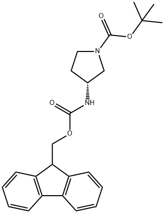 (R)-(-)-N-BOC-3-N-FMOC-AMINOPYRROLIDINE& Structure