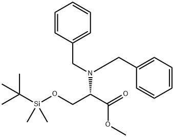 N,N-ジベンジル-O-(tert-ブチルジメチルシリル)-L-セリンメチル 化学構造式