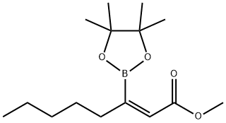 3-(4,4,5,5-四甲基-1,3,2-二氧杂硼烷-2-基)-2-辛烯酸甲酯,352534-74-8,结构式