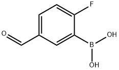 2-フルオロ-5-ホルミルフェニルボロン酸 化学構造式