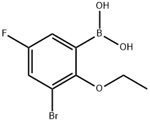 3-ブロモ-2-エトキシ-5-フルオロフェニルボロン酸 化学構造式