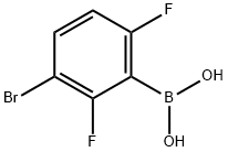3‐ブロモ‐2,6‐ジフルオロフェニルボロン酸 化学構造式
