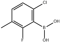 2-フルオロ-3-メチル-6-クロロフェニルボロン酸 化学構造式