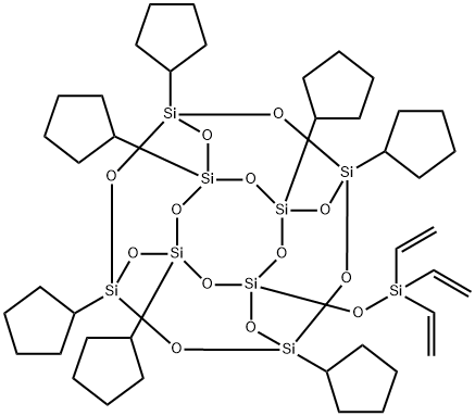 1-(三乙烯硅氧基)-3,5,7,9,11,13,15-七环戊基戊环并[9.5.1.13,9.15,15.17,13]八硅氧烷, 352538-79-5, 结构式