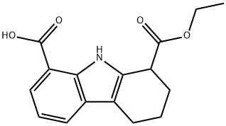 1-(エトキシカルボニル)-2,3,4,9-テトラヒドロ-1H-カルバゾール-8-カルボン酸 化学構造式