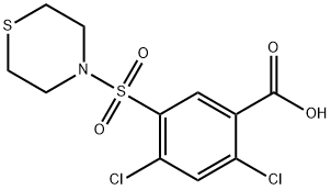 2,4-dichloro-5-(thiomorpholinosulfonyl)benzoic acid Struktur
