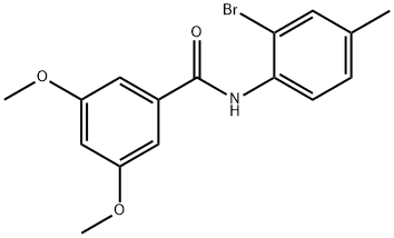 N-(2-ブロモ-4-メチルフェニル)-3,5-ジメトキシベンズアミド 化学構造式
