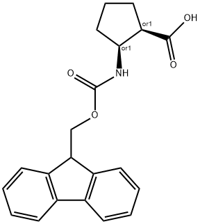 FMOC-顺式-(1R,2S)-2-氨基环戊烷羧酸, 352707-76-7, 结构式