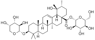 3-O-alpha-L-Arabinopyranosylpomolic acid beta-D-glucopyranosyl ester Struktur