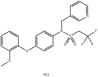 EthanesulfonaMide, 2,2,2-trifluoro-N-[4-(2-Methoxyphenoxy)phenyl]-N-(3-pyridinylMethyl)-, Monohydrochloride Structure