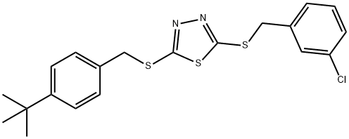 5-(4-TERT-BUTYLBENZYLTHIO)-2-(3-CHLOROBENZYLTHIO)-1,3,4-THIADIAZOLE 化学構造式