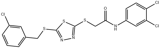 2-[5-(3-氯代苯基硫代)-1,3,4-噻二咗 L-2-硫代]-N-(3,4-二氯苯基)乙酰胺 结构式