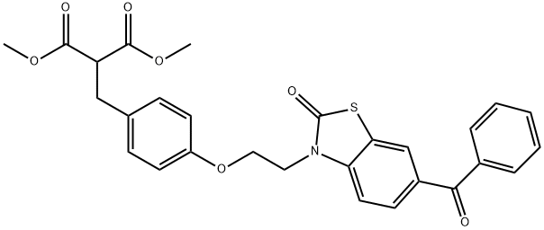 [[4-[2-(6-Benzoyl-2-oxo-3(2H)-benzothiazolyl)ethoxy]phenyl]methyl]-1,3-propanedioicaciddimethylester,353280-43-0,结构式
