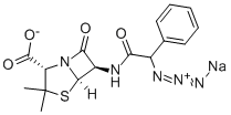 sodium [2S-[2alpha,5alpha,6beta(S*)]]-6-(azidophenylacetamido)-3,3-dimethyl-7-oxo-4-thia-1-azabicyclo[3.2.0]heptane-2-carboxylate Structure
