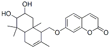 (-)-7-[(1,4,4a,5,6,7,8,8a-Octahydro-6,7-dihydroxy-2,5,5,8a-tetramethylnaphthalen-1-yl)methoxy]-2H-1-benzopyran-2-one Structure