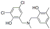2,4-dichloro-6-[[(2-hydroxy-3,5-dimethyl-phenyl)methyl-methyl-amino]me thyl]phenol Struktur