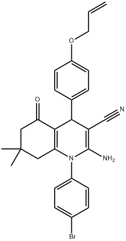 4-[4-(allyloxy)phenyl]-2-amino-1-(4-bromophenyl)-7,7-dimethyl-5-oxo-1,4,5,6,7,8-hexahydro-3-quinolinecarbonitrile Structure