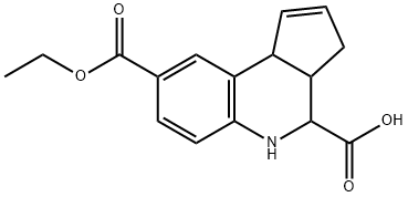 8-(エトキシカルボニル)-3A,4,5,9B-テトラヒドロ-3H-シクロペンタ[C]キノリン-4-カルボン酸 化学構造式