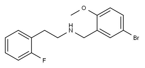 (5-ブロモ-2-メトキシベンジル)[2-(2-フルオロフェニル)エチル]アミン 化学構造式