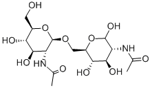 2-（乙酰氨基）-6-O- [2-（乙酰氨基）-2-脱氧-β-D-吡喃葡萄糖基] -2-脱氧-D- 葡萄糖,35385-05-8,结构式
