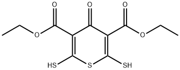 Diethyl2,6-dimercapto-4-oxo-4H-thiopyran-3,5-dicarboxylate 化学構造式