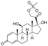 11beta,17,21-trihydroxypregna-1,4-diene-3,20-dione 21-methanesulphonate Struktur