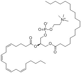L-α-磷脂酰胆碱-β-花生四烯酰-γ-硬脂酰, 35418-59-8, 结构式