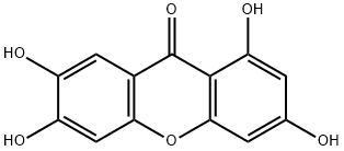 1,3,6,7-テトラヒドロキシ-9H-キサンテン-9-オン 化学構造式