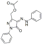 3-(アセチルオキシメチル)-1-フェニル-4-(2-フェニルヒドラゾノ)-1H-ピラゾール-5(4H)-オン 化学構造式